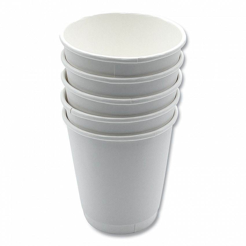 Paper Hot Cups, Double-Walled, 10 oz, White, 500/Carton (DW10HCUP)