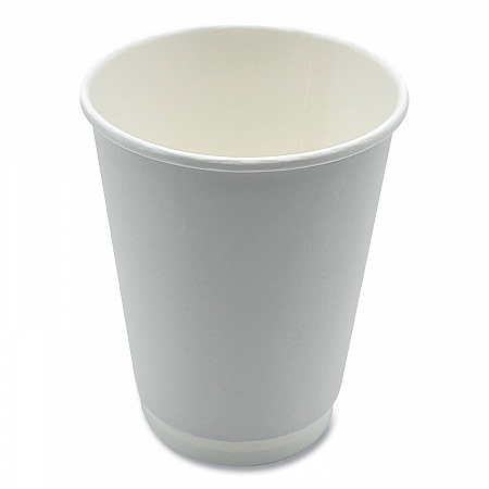 Paper Hot Cups, Double-Walled, 12 oz, White, 25/Pack (DW12HCUPPK)
