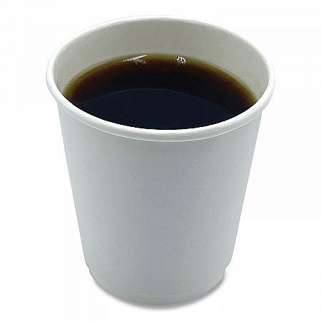 Paper Hot Cups, Double-Walled, 8 oz, White, 25/Pack (DW8HCUPPK)