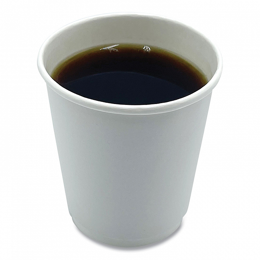 Paper Hot Cups, Double-Walled, 8 oz, White, 25/Pack (DW8HCUPPK)