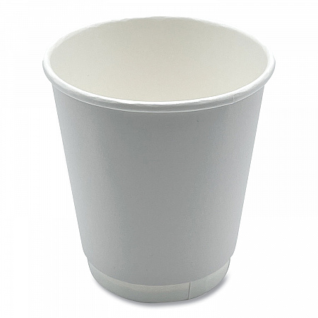 Paper Hot Cups, Double-Walled, 10 oz, White, 500/Carton (DW10HCUP)