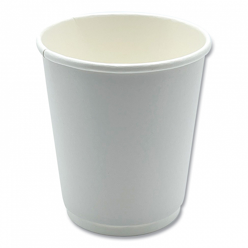 Paper Hot Cups, Double-Walled, 8 oz, White, 25/Pack (DW8HCUPPK)