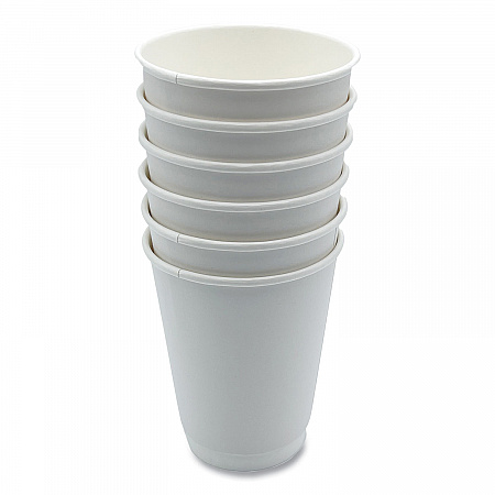 Paper Hot Cups, Double-Walled, 12 oz, White, 500/Carton (DW12HCUP)