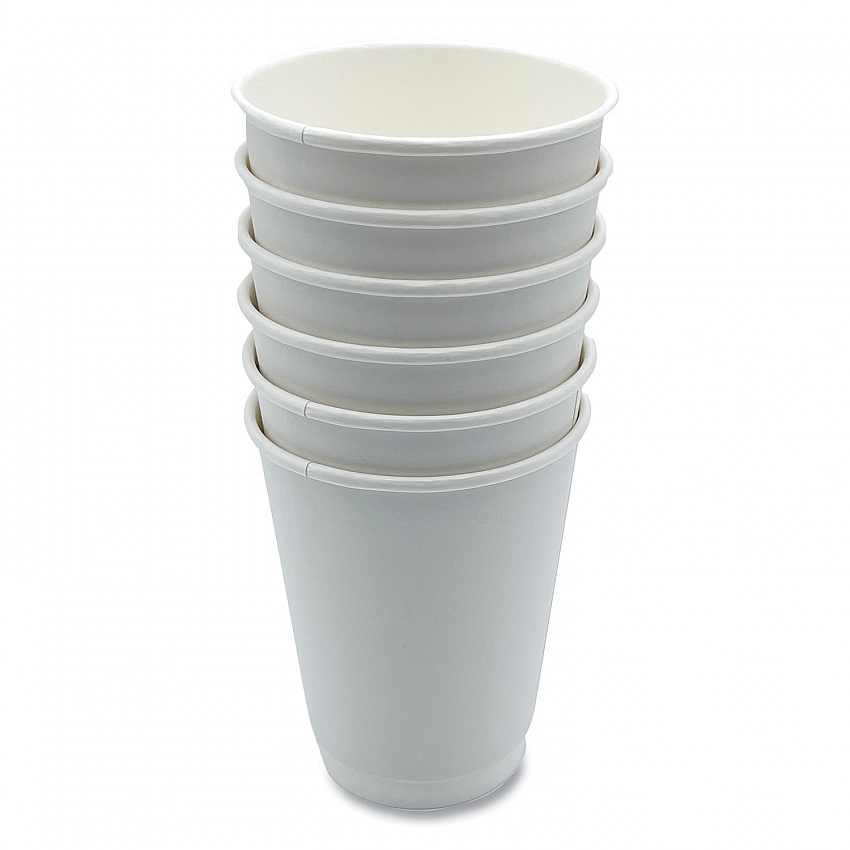 Paper Hot Cups, Double-Walled, 12 oz, White, 500/Carton (DW12HCUP)