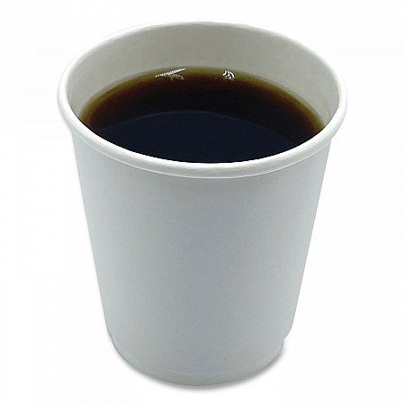 Paper Hot Cups, Double-Walled, 8 oz, White, 500/Carton (DW8HCUP)