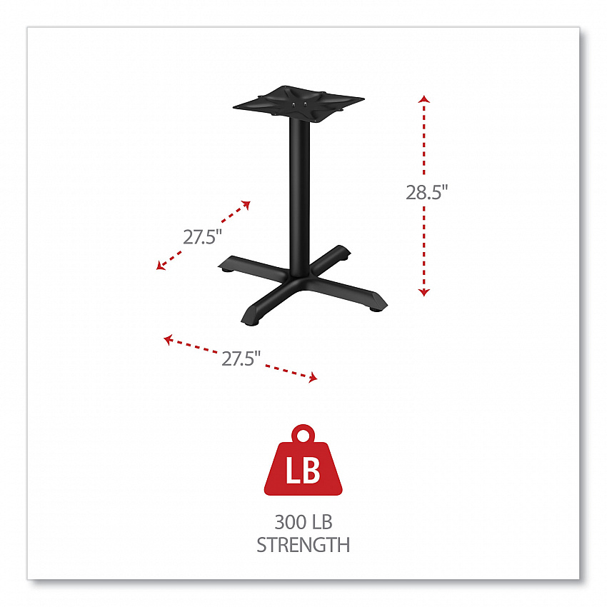 Alera Hospitality Series Single-Column Bases, 27.5" Diameter, 28.5"h, 300 lb Cap, Steel, Black (TBH283B)