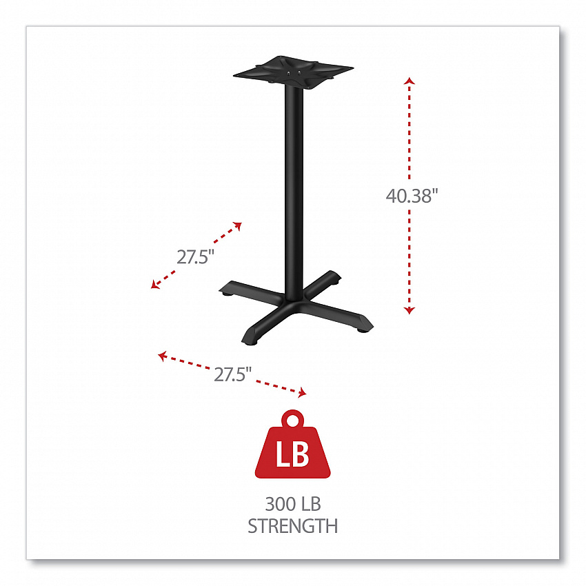 Alera Hospitality Series Single-Column Bases, 27.5" Diameter x 40.38"h, 300 lb Cap, Steel, Black (TBH423B)