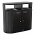 RESIST Dual Stream Waste and Recycling Container, 46 gal, Metal, Black (2184980)