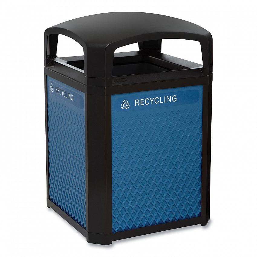 Medium Prelabeled Recycled Waste Panels for Tailor and Landmark Series Containers, 20.72" x 0.5" x 27.95", Blue, 4/Carton (2182677)
