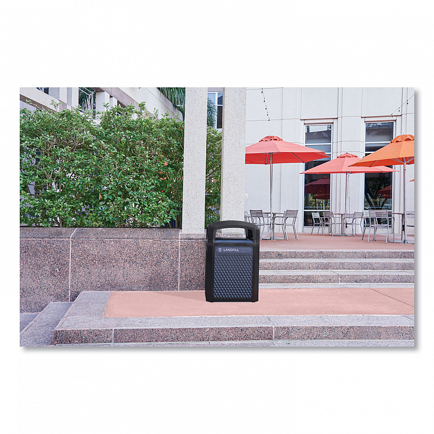 Medium Prelabeled Landfill Waste Panels for Tailor and Landmark Series Containers, 20.72" x 0.5" x 27.95", Black, 4/Carton (2182671)