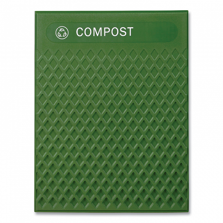 Medium Prelabeled Compost Waste Panels for Tailor and Landmark Series Containers, 20.72" x 0.5" x 27.95", Green, 4/Carton (2182673)
