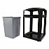 Landmark Series Classic Dome Top Container and Ashtray, 35 gal, Resin, Black (FG397001BLA)