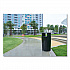 RESIST Round Waste Container, 33 gal, Metal, Black (2185041)