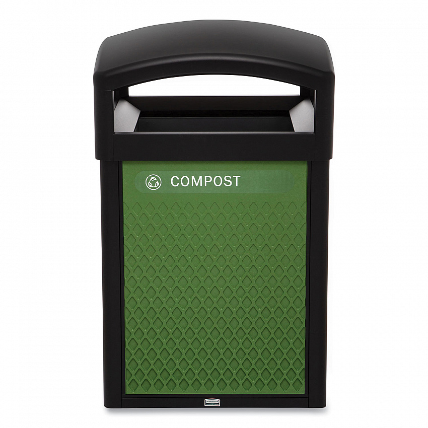 Medium Prelabeled Compost Waste Panels for Tailor and Landmark Series Containers, 20.72" x 0.5" x 27.95", Green, 4/Carton (2182673)
