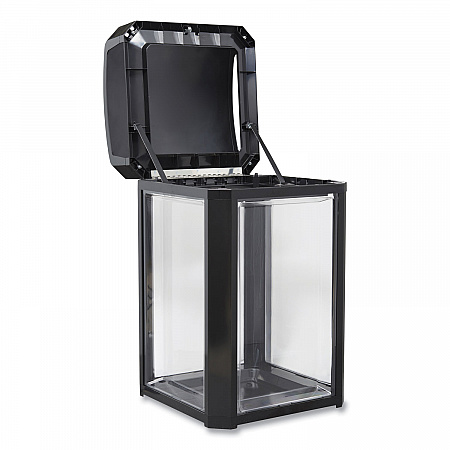 Landmark Series Classic Dome Top Container and Ashtray, 35 gal, Resin, Black (FG397001BLA)