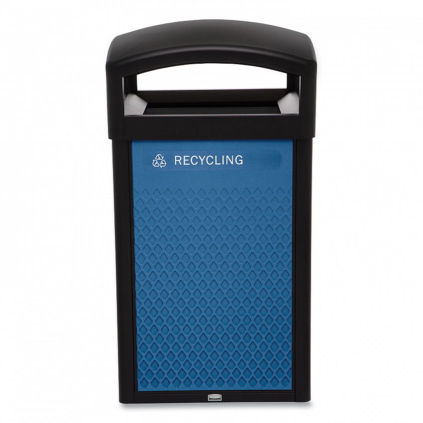 Large Prelabeled Recycled Waste Panels for Tailor and Landmark Series Containers, 20.72" x 0.5" x 34.33", Blue, 4/Carton (2182674)