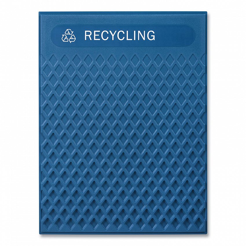 Medium Prelabeled Recycled Waste Panels for Tailor and Landmark Series Containers, 20.72" x 0.5" x 27.95", Blue, 4/Carton (2182677)