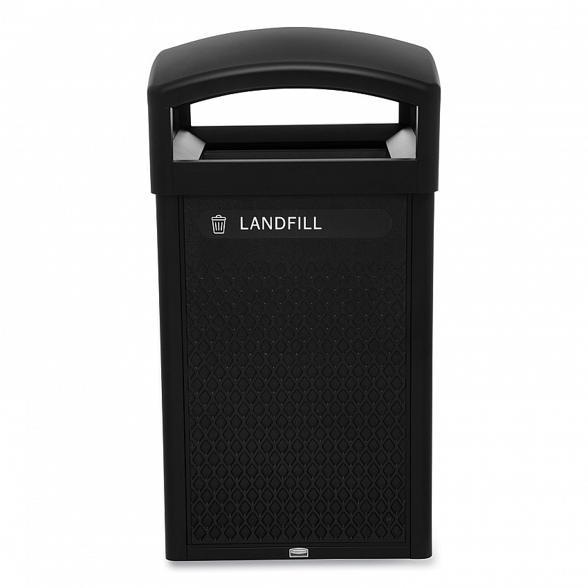 Large Prelabeled Landfill Waste Panels for Tailor and Landmark Series Containers 20.72" x 0.5" x 34.33", Black, 4/Carton (2182679)