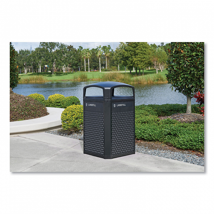 Medium Prelabeled Landfill Waste Panels for Tailor and Landmark Series Containers, 20.72" x 0.5" x 27.95", Black, 4/Carton (2182671)