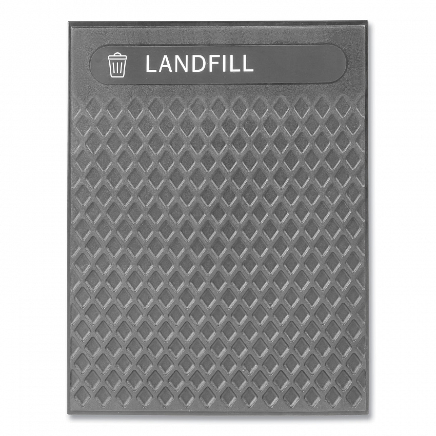 Medium Prelabeled Landfill Waste Panels for Tailor and Landmark Series Containers, 20.72" x 0.5" x 27.95", Black, 4/Carton (2182671)