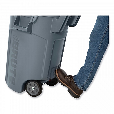 Vented Wheeled BRUTE Container, 32 gal, Plastic, Gray (2179403)
