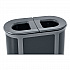 ENHANCE PILL Dual Stream Waste Receptacle, (2) 23 gal Capacity Bins, Metal, Umbra Gray/Pearl Gray (2172843)
