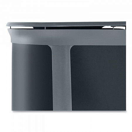 ENHANCE PILL Dual Stream Waste Receptacle, (2) 23 gal Capacity Bins, Metal, Umbra Gray/Pearl Gray (2172843)
