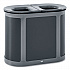 ENHANCE PILL Dual Stream Waste Receptacle, (2) 23 gal Capacity Bins, Metal, Umbra Gray/Pearl Gray (2172843)