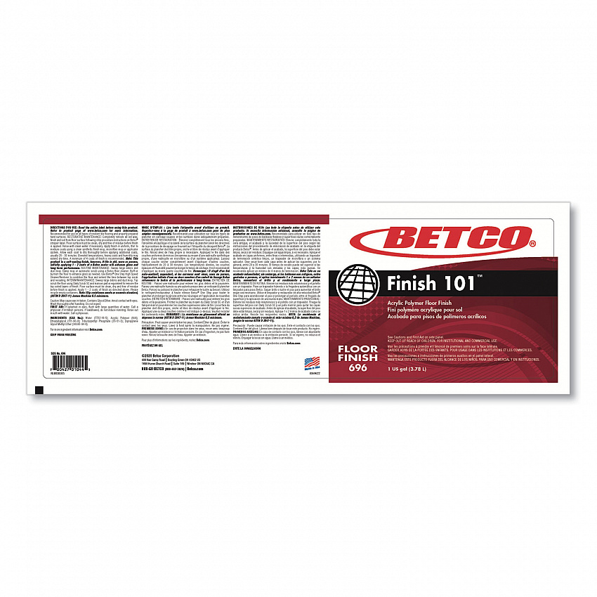 Finish 101 Floor Finish, 1 gal Bottle, 4/Carton (6960400)