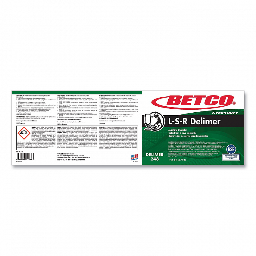 L S R Delimer, 1 gal Bottle, 4/Carton (2480400)