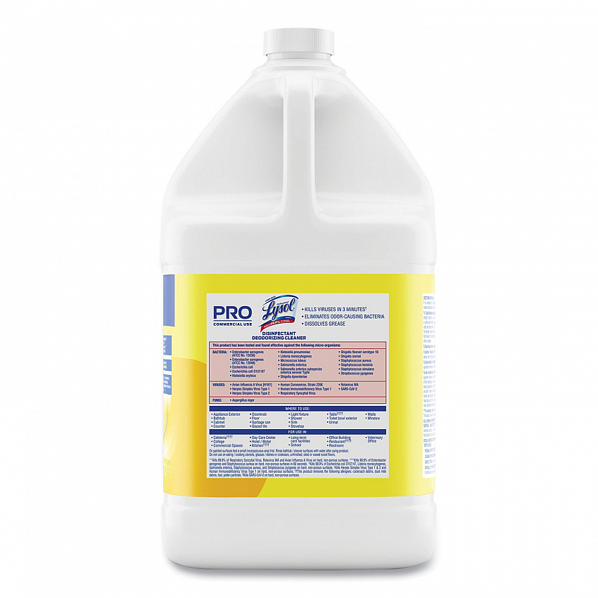 Disinfectant Deodorizing Cleaner Concentrate, Lemon Scent, 128 oz Bottle (99985EA)