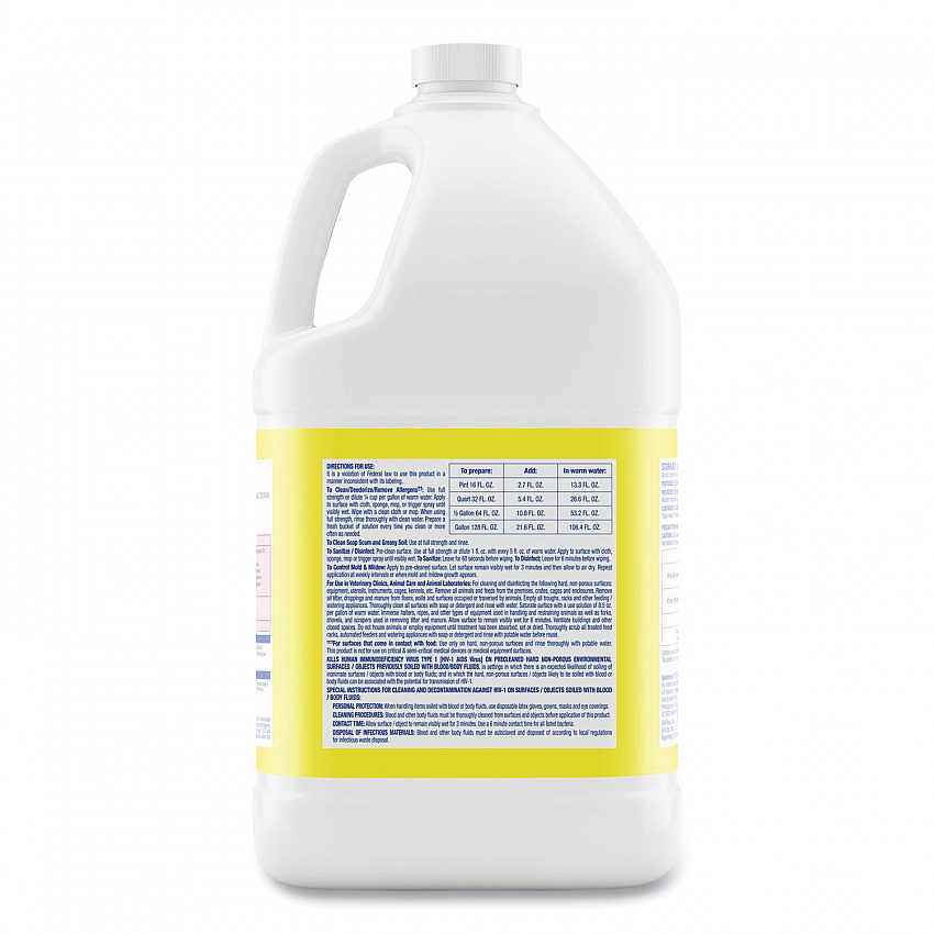 Disinfectant Deodorizing Cleaner Concentrate, Lemon Scent, 128 oz Bottle, 4/Carton (99985CT)