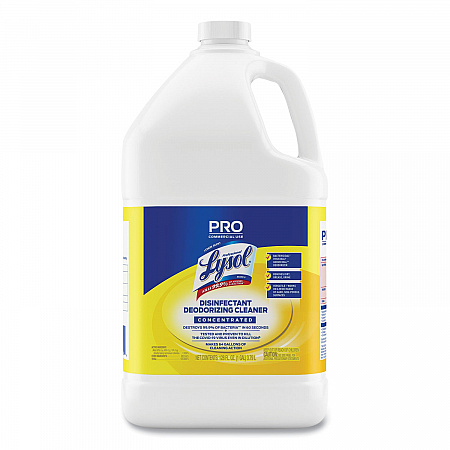 Disinfectant Deodorizing Cleaner Concentrate, Lemon Scent, 128 oz Bottle, 4/Carton (99985CT)