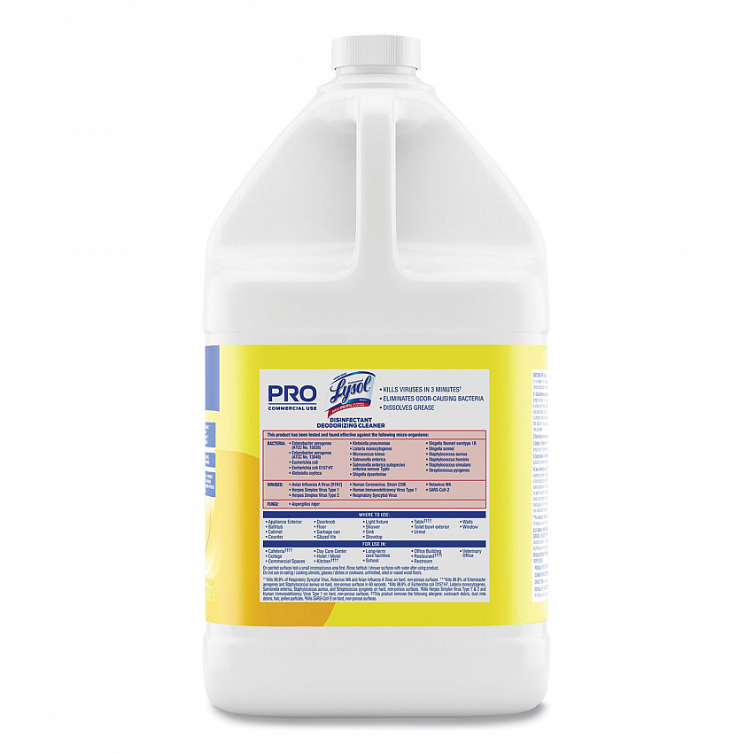 Disinfectant Deodorizing Cleaner Concentrate, Lemon Scent, 128 oz Bottle, 4/Carton (99985CT)