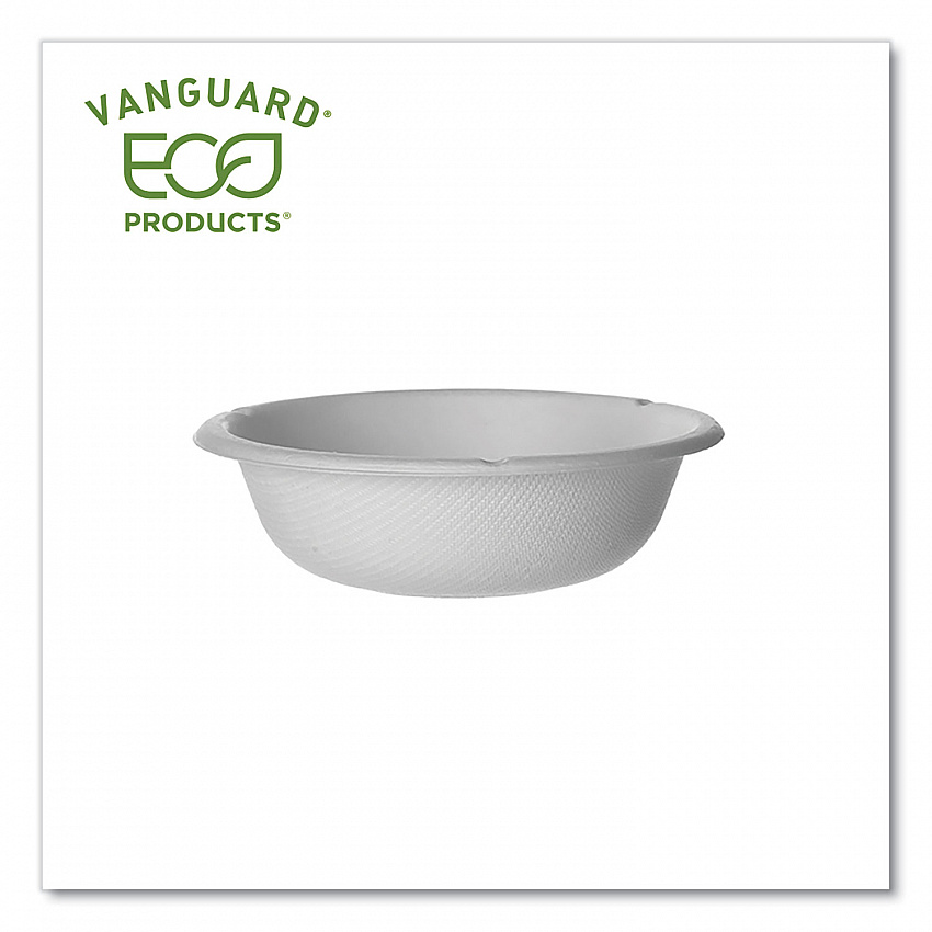 Vanguard Renewable and Compostable Sugarcane Bowls, 6 oz, White, 1,800/Carton (EPBL6NFA)