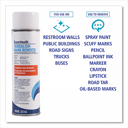 Vandalism Mark Remover, 15 oz Aerosol Spray, 12/Carton (351ACT)