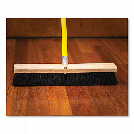 Tampico Push Broom Kit, 18 x 64, Tampico Bristles, Metal Handle, Yellow/Black (20218KIT)