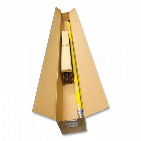 Palmyra Push Broom Kit, 24 x 64, Palmyra Bristles, Metal Handle, Yellow/Brown (20124KIT)
