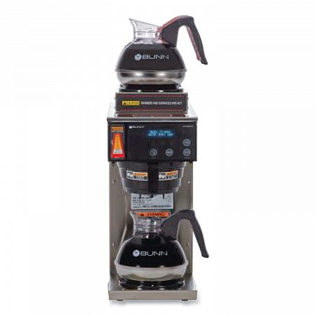 AXIOM DV-3 12-Cup Dual-Voltage Coffee Brewer with 3 Warmers, Silver/Black (387000008)