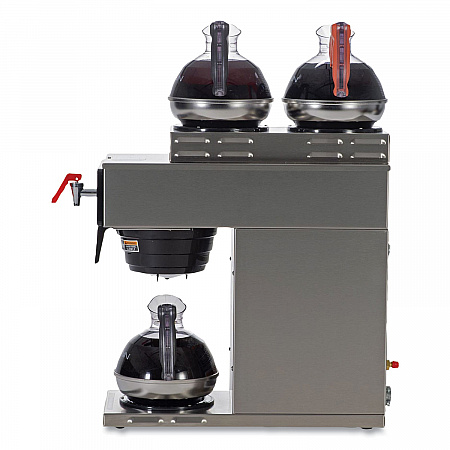 AXIOM DV-3 12-Cup Dual-Voltage Coffee Brewer with 3 Warmers, Silver/Black (387000008)