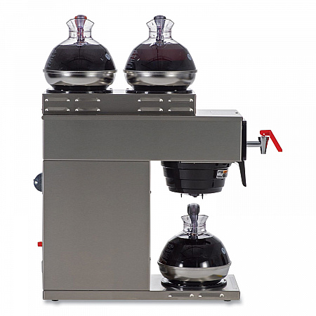 AXIOM DV-3 12-Cup Dual-Voltage Coffee Brewer with 3 Warmers, Silver/Black (387000008)
