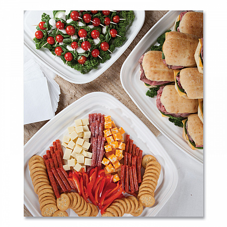 Regalia Renewable Sugarcane Tray, 10.24 x 16.54, White, Sugarcane, 100/Carton (EPSCTRS16NFA)