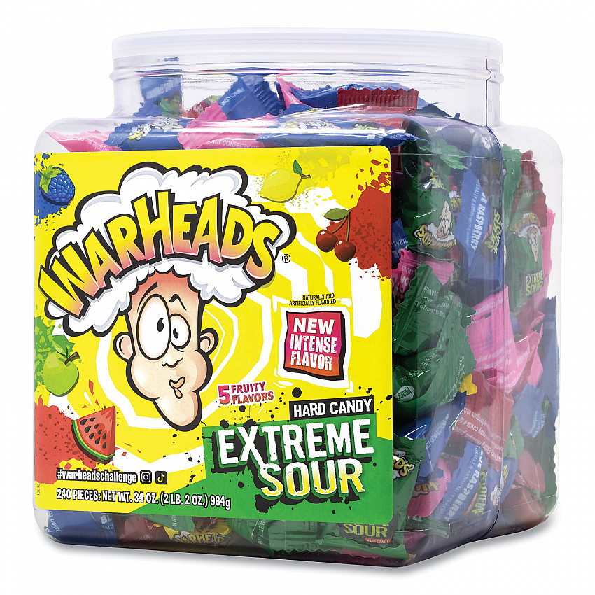 Xtreme Sour Hard Candy, Assorted Flavors, 34 oz Tub (22002140)