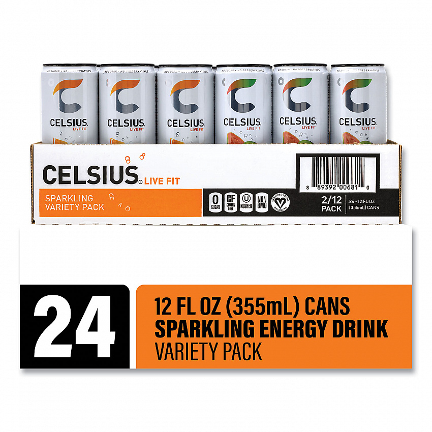 Live Fit Variety Pack, Kiwi Guava and Orange, 12 oz Can, 24/Carton (22002166)