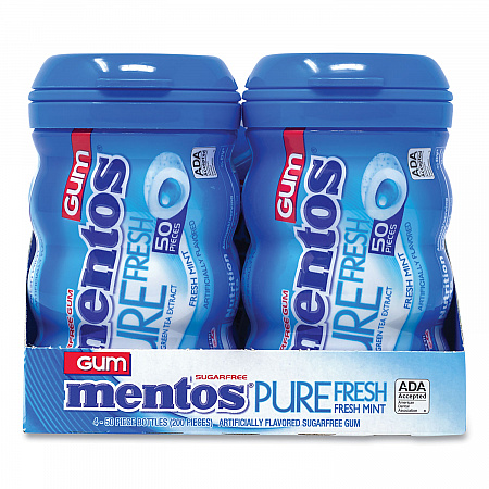 Pure Fresh Gum Variety Pack, Fresh Mint/Spearmint, 50 Pieces/Bottle, 8 Bottles/Carton (60000727)