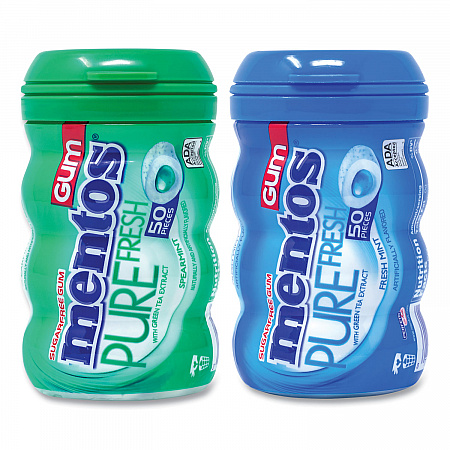 Pure Fresh Gum Variety Pack, Fresh Mint/Spearmint, 50 Pieces/Bottle, 8 Bottles/Carton (60000727)