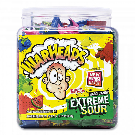 Xtreme Sour Hard Candy, Assorted Flavors, 34 oz Tub (22002140)