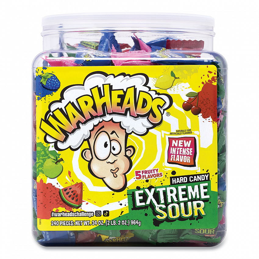 Xtreme Sour Hard Candy, Assorted Flavors, 34 oz Tub (22002140)