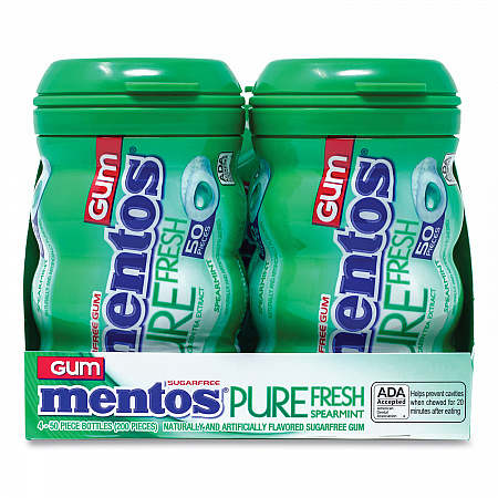 Pure Fresh Gum Variety Pack, Fresh Mint/Spearmint, 50 Pieces/Bottle, 8 Bottles/Carton (60000727)