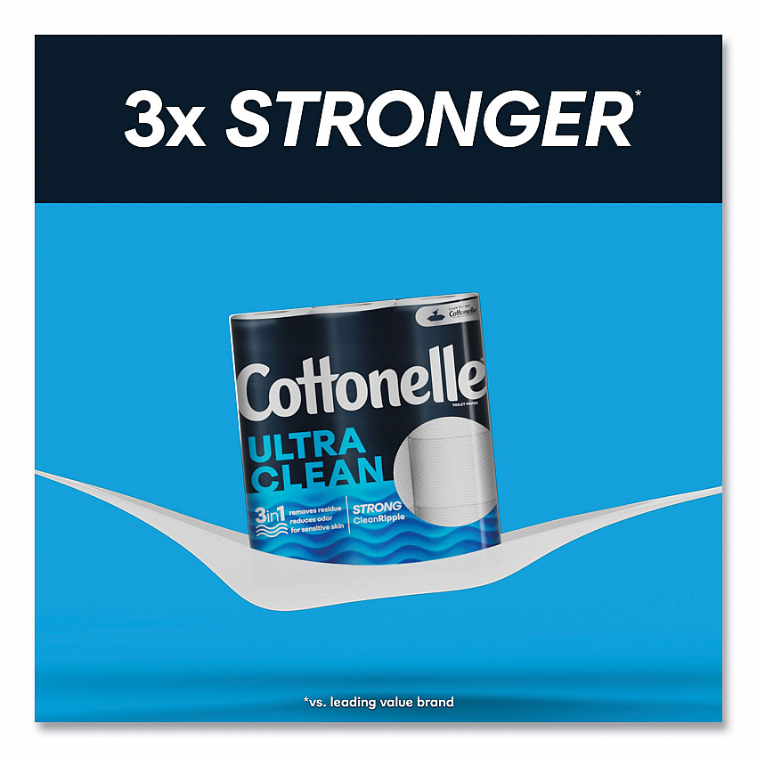 Ultra CleanCare Toilet Paper, Strong Tissue, Septic Safe, 1-Ply, White, 284 Sheets/Roll, 12 Rolls/Pack, 48 Rolls/Carton (55489)